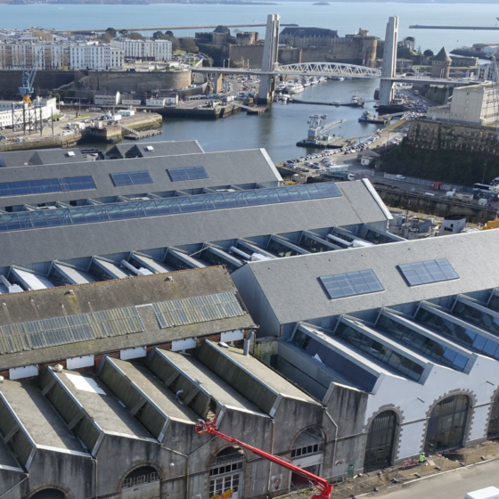 Vue aérienne de l'atelier des Capucins à Brest