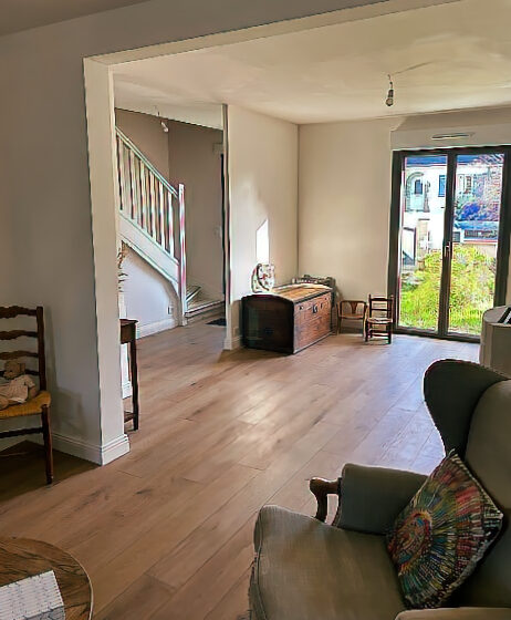 Pose du parquet type vinyl avec suivi de chantier secteur de Quéven