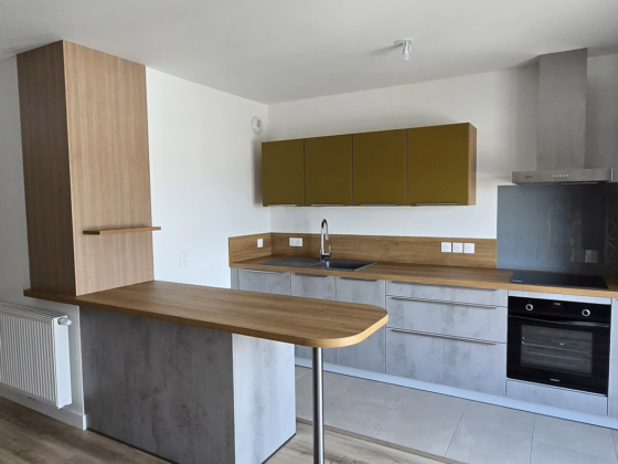 Cuisine contemporaine toute équipée dans un appartement à Lorient - Décobois